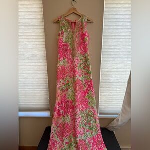 Lily Pulitzer pink and green floral dress